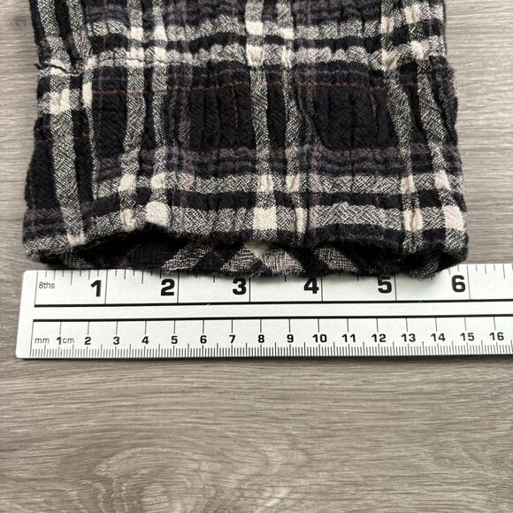 Free People Womens Size 8 Linen Look Cotton Mid Rise Straight Trouser Pant Plaid - Picture 4 of 16